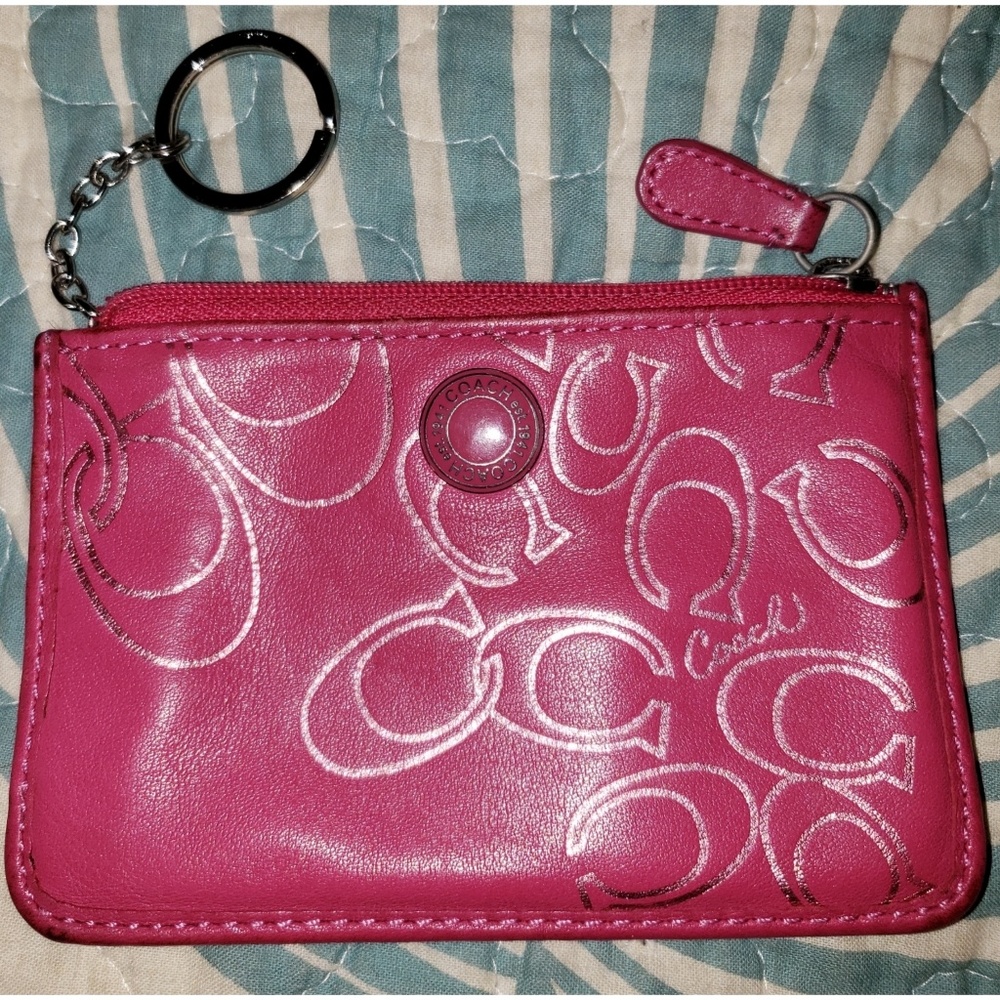 Pink Coach Card Holder